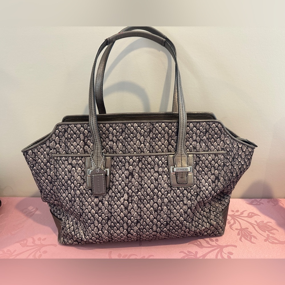 Coach Gray Patterned Tote Bag